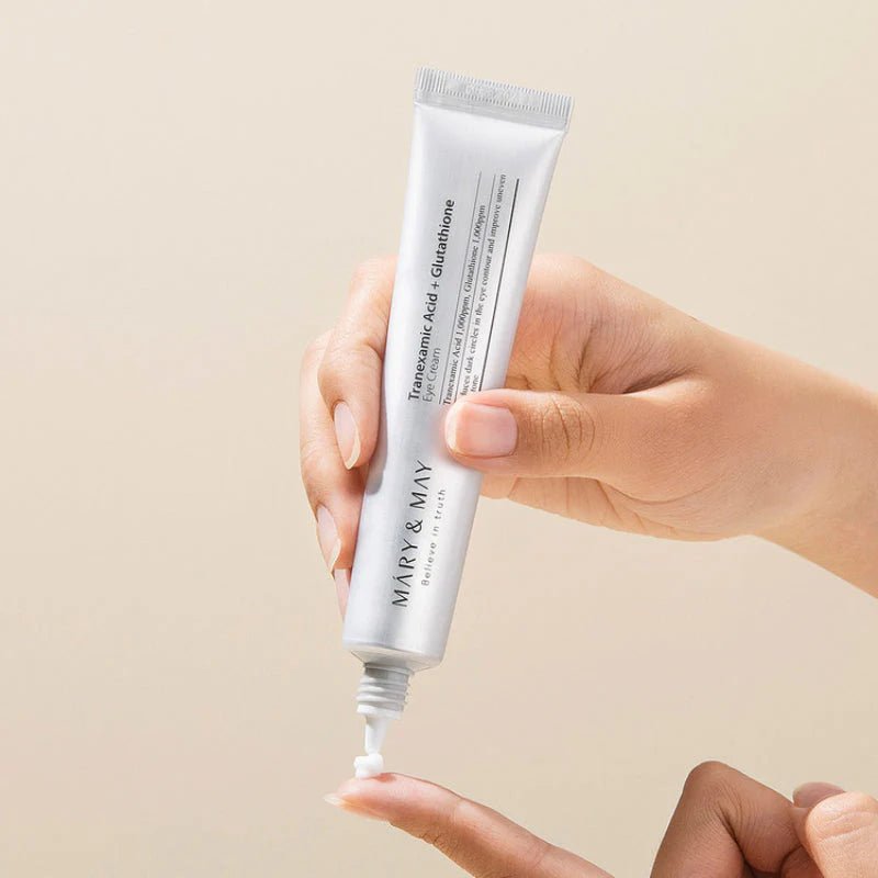 TRANEXAMIC ACID+ GLUTATHIONE EYE CREAM - Soin contour des yeux illuminateurs Karenation Mary & May