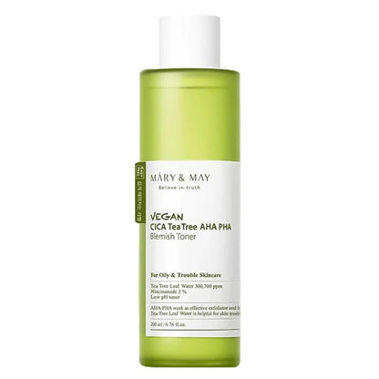 VEGAN CICA TEA TREE AHA PHA TONER MARY & MAY LOTION EXFOLIANTE- Karenation